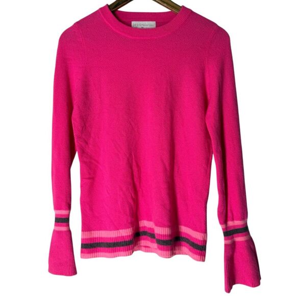 Design History Pink Cashmere Sweater Womens Sz S Flare Sleeve Quiet Luxury - Picture 1 of 9